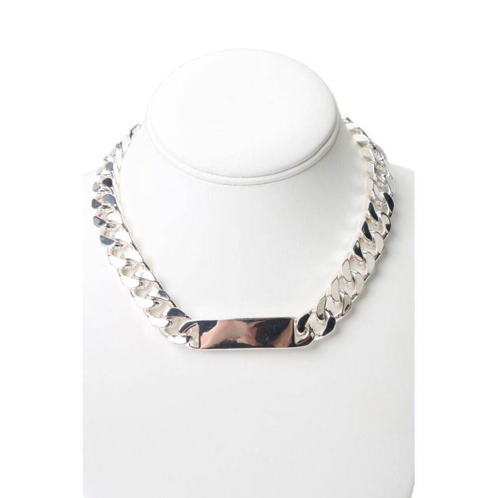 Jenny Bird Womens Silver Tone Bo Nameplate Choker Necklace 16"